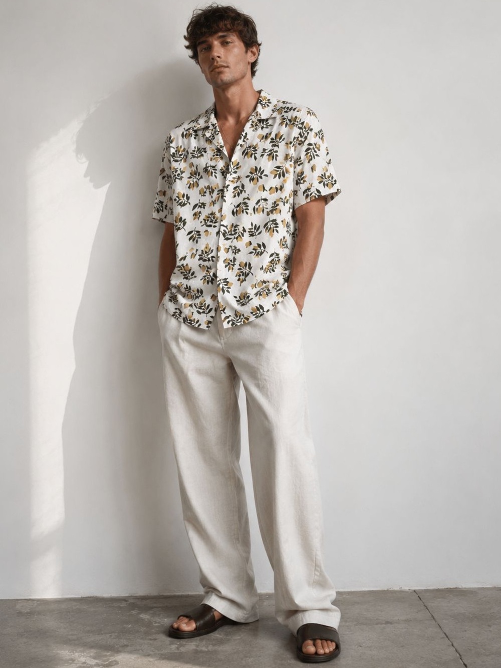 Simons Lemon Print Button-Up Cotton Shirt - 15.5 / 39